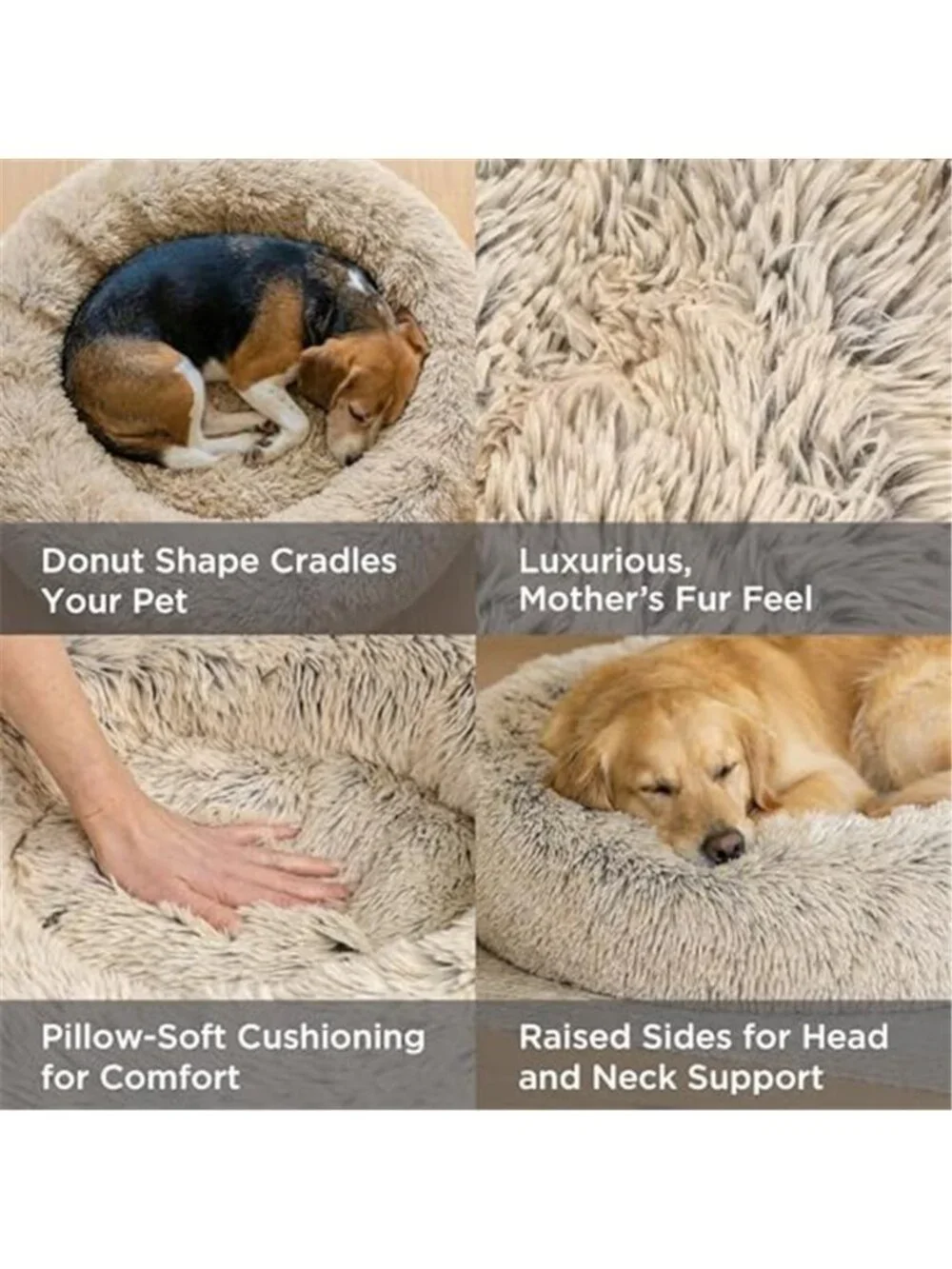 New The Original Calming Donut Dog Bed for Small Dogs